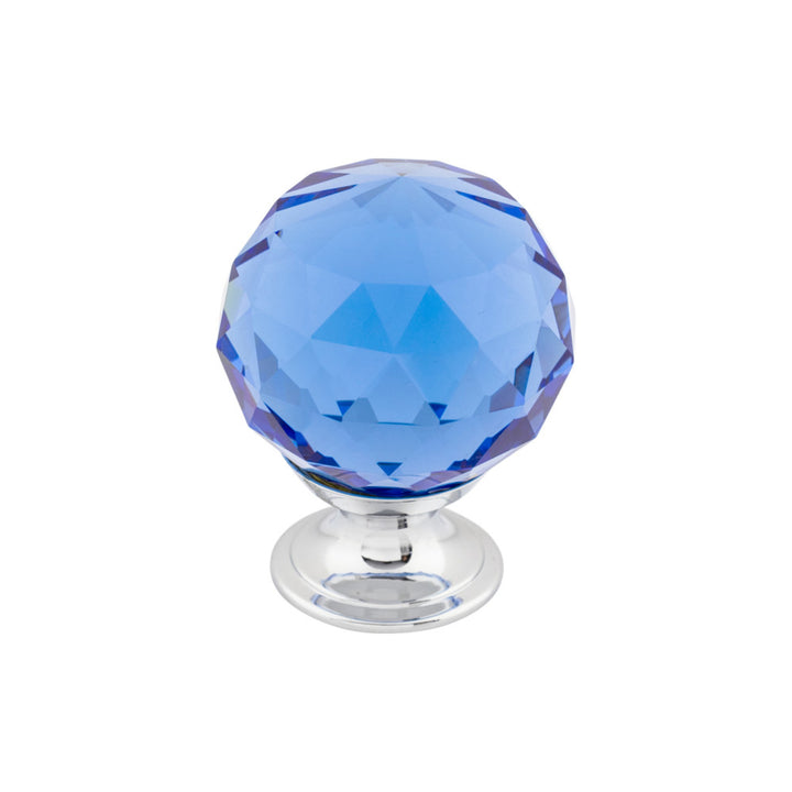 Top Knobs - Blue Crystal Round Knobs 1 3/8" Polished Chrome