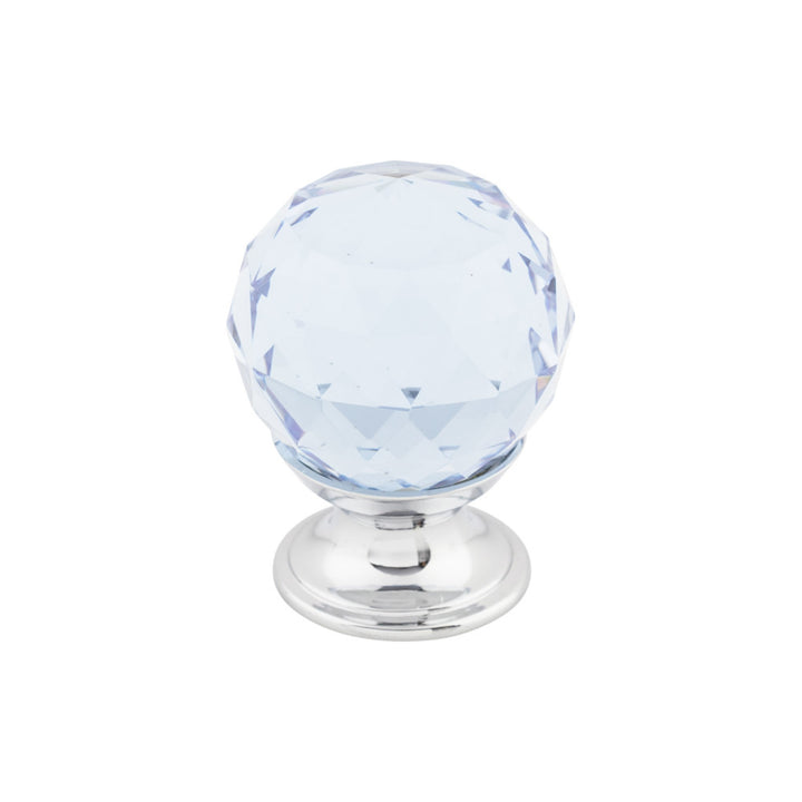 Top Knobs - Light Blue Crystal Round Knobs 1 1/8" Polished Chrome