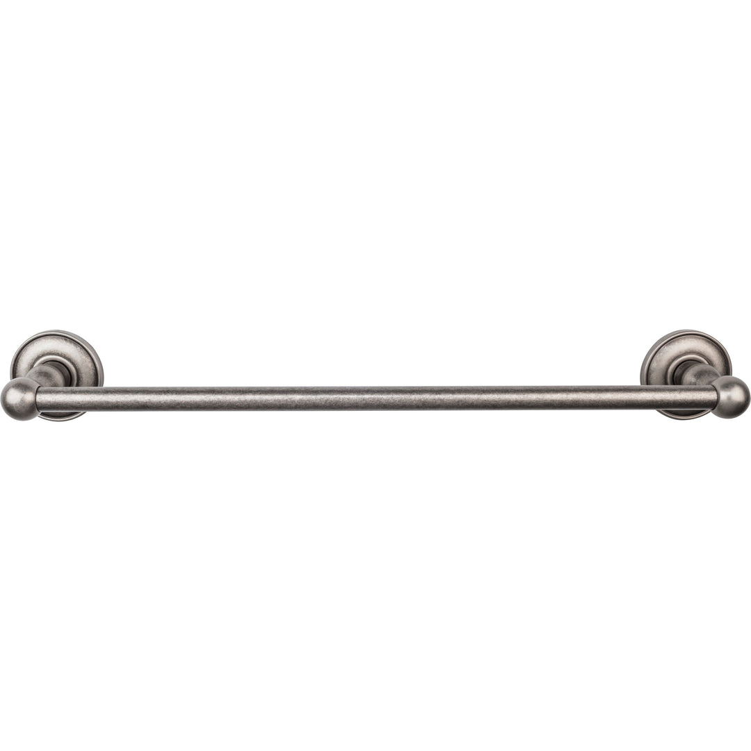 Top Knobs - Edwardian Bath Towel Bar Single - Plain Bplates 18" Antique Pewter