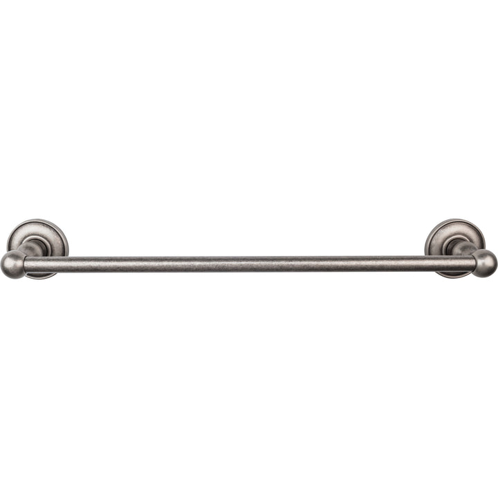 Top Knobs - Edwardian Bath Towel Bar Single - Plain Bplates 18" Antique Pewter