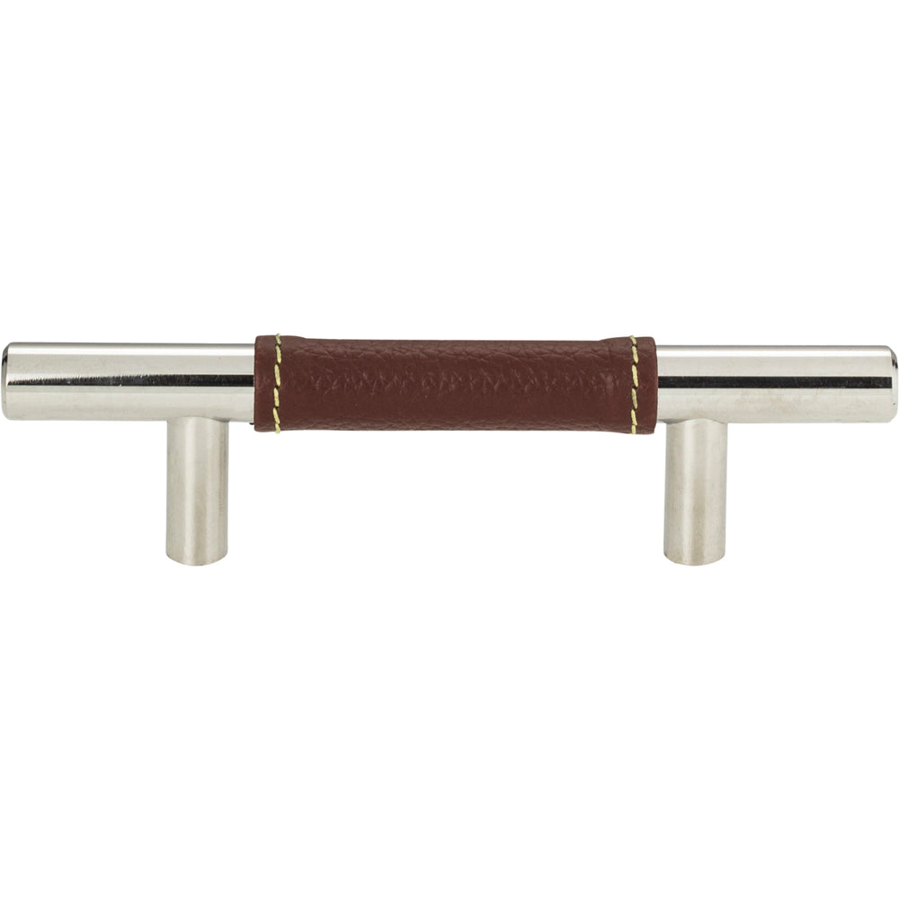 Atlas - Zanzibar Brown Leather Pulls 3" Polished Chrome