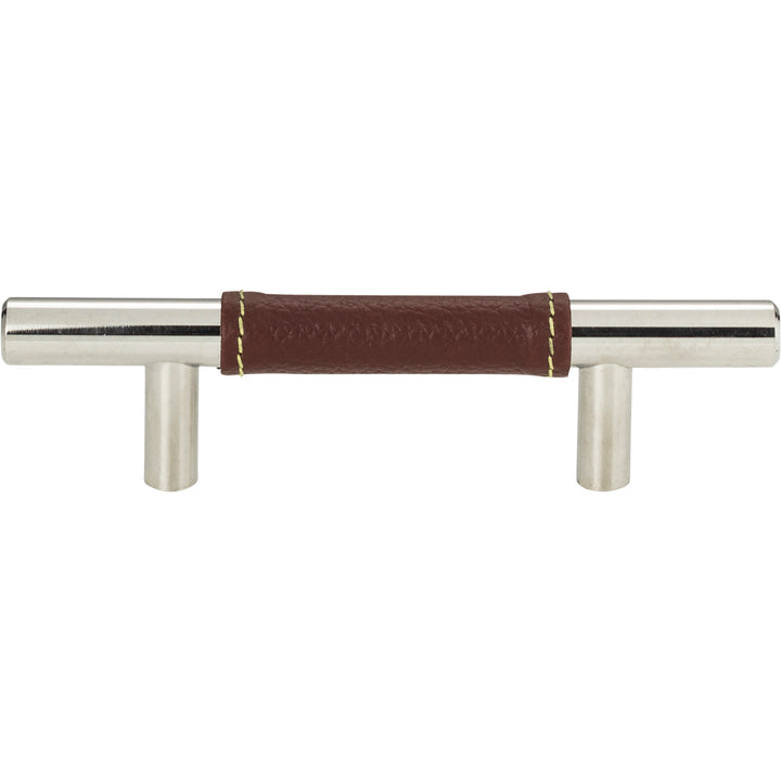 Atlas - Zanzibar Brown Leather Pulls 3" Polished Chrome