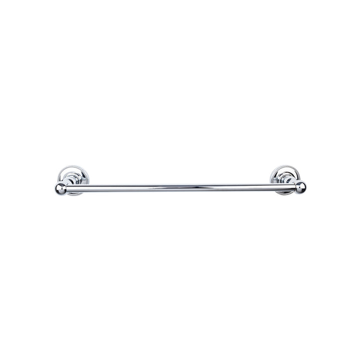Top Knobs - Edwardian Bath Towel Bar Single - Beaded Bplates 24" Polished Chrome