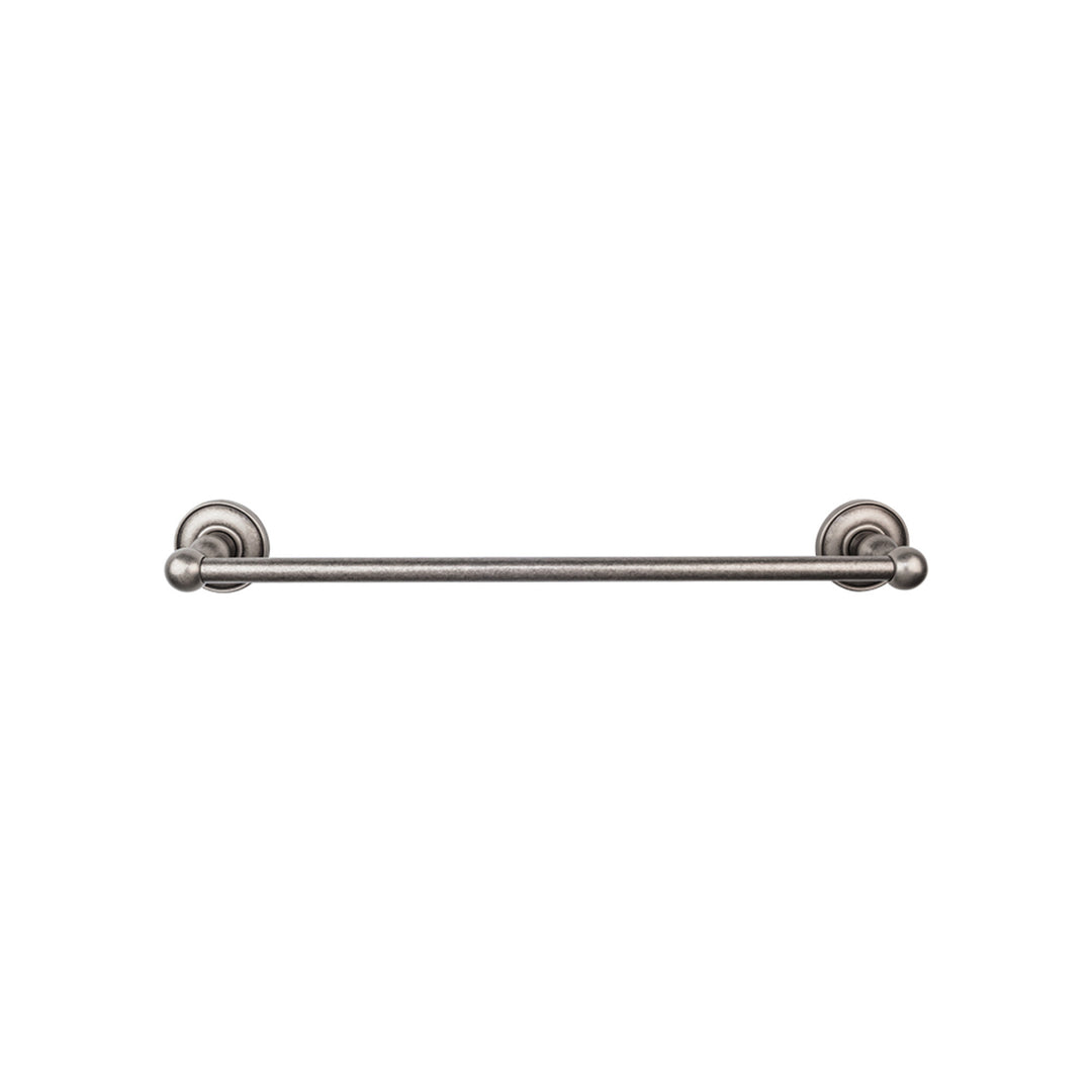 Top Knobs - Edwardian Bath Towel Bar Single - Plain Bplates 30" Antique Pewter