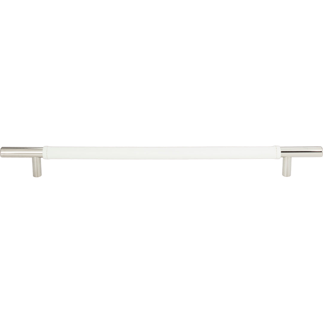 Atlas - Zanzibar White Leather Pulls 11 5/16" Polished Chrome