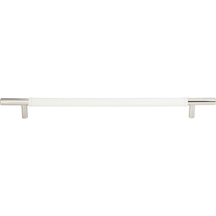 Atlas - Zanzibar White Leather Pulls 11 5/16" Polished Chrome