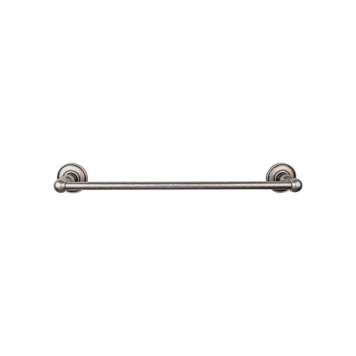 Top Knobs - Edwardian Bath Towel Bar Single - Plain Bplates 24" Antique Pewter