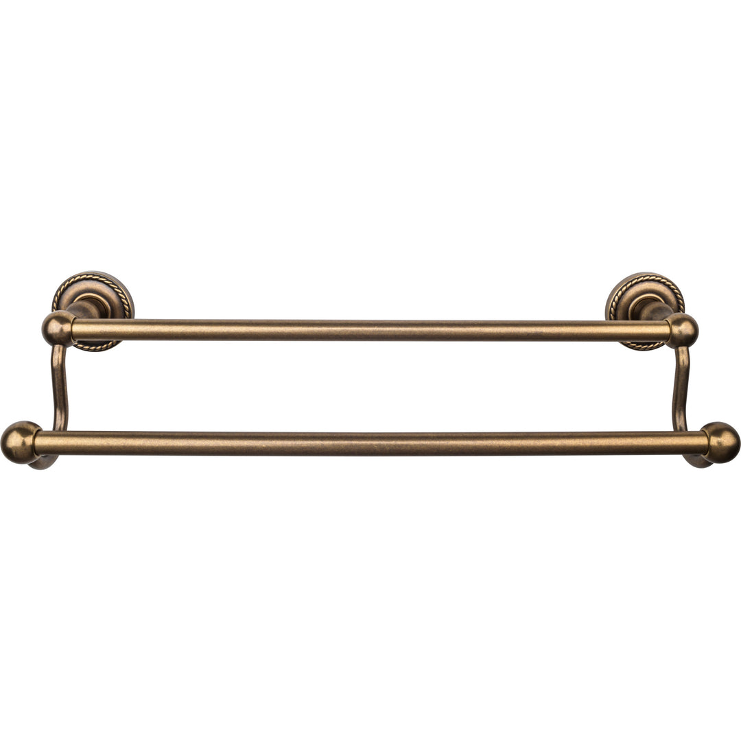 Top Knobs - Edwardian Bath Towel Bar Double - Rope Backplates 18" German Bronze
