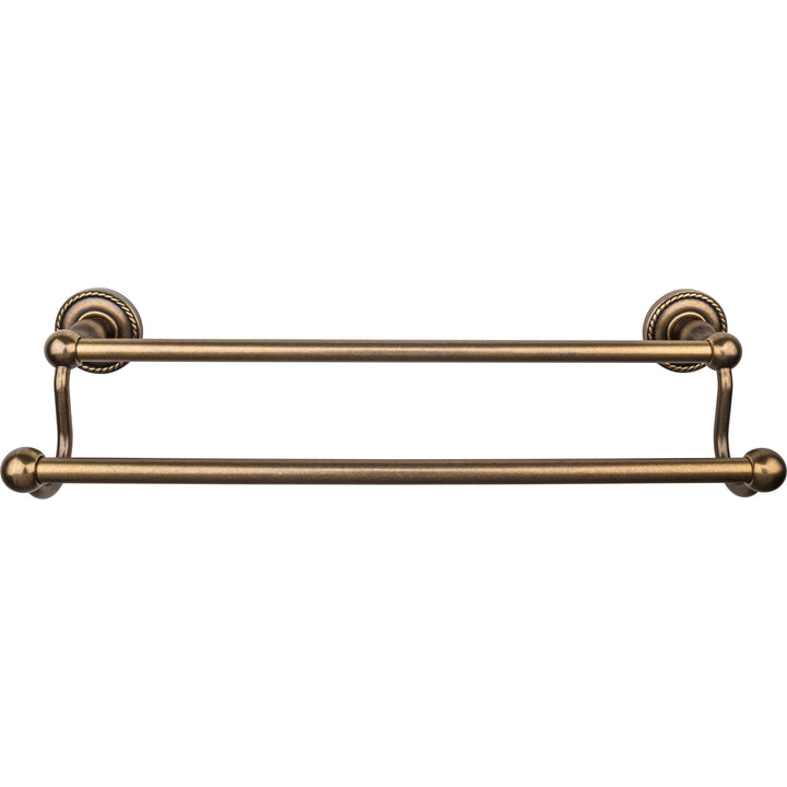 Top Knobs - Edwardian Bath Towel Bar Double - Rope Backplates 18" German Bronze