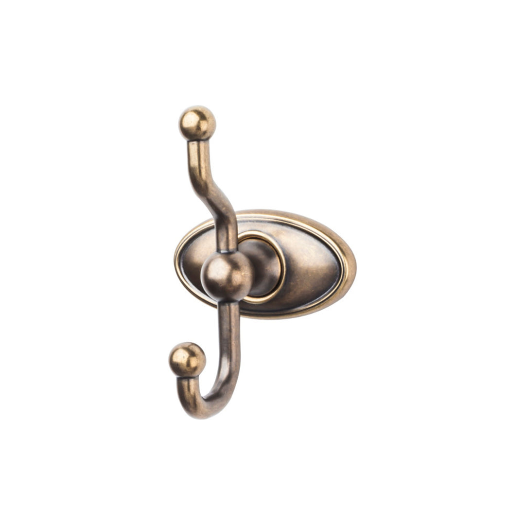 Top Knobs - Edwardian Bath Double Hook Oval Backplates German Bronze