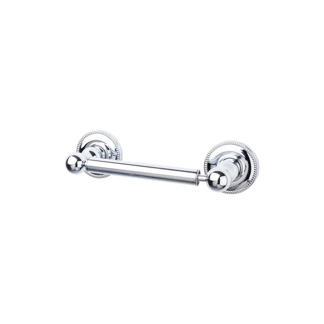 Top Knobs - Edwardian Bath Tissue Holder Beaded Backplates Polished Chrome