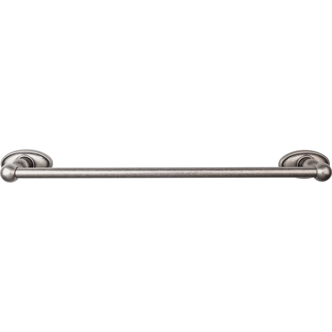 Top Knobs - Edwardian Bath Towel Bar Single - Oval Backplates 18" Antique Pewter