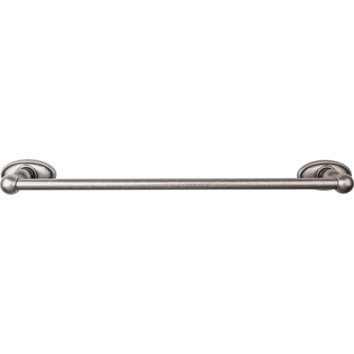 Top Knobs - Edwardian Bath Towel Bar Single - Oval Backplates 18" Antique Pewter