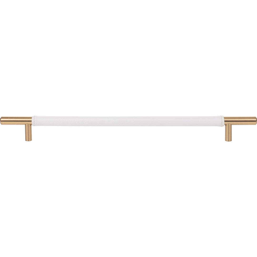 Atlas - Zanzibar White Leather Pulls 11 5/16" Warm Brass