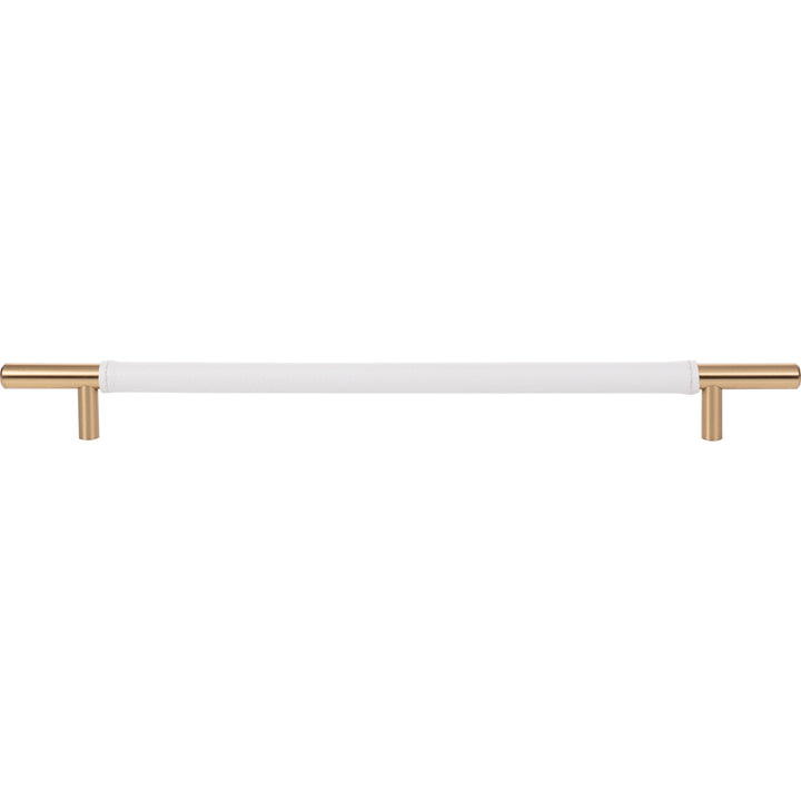 Atlas - Zanzibar White Leather Pulls 11 5/16" Warm Brass