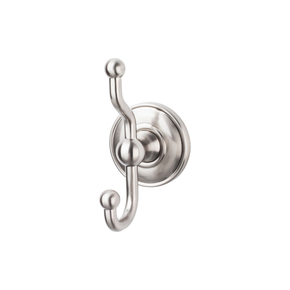Top Knobs - Edwardian Bath Double Hook Plain Backplates Brushed Satin Nickel