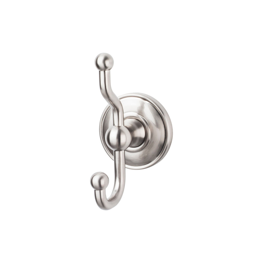 Top Knobs - Edwardian Bath Double Hook Plain Backplates Brushed Satin Nickel