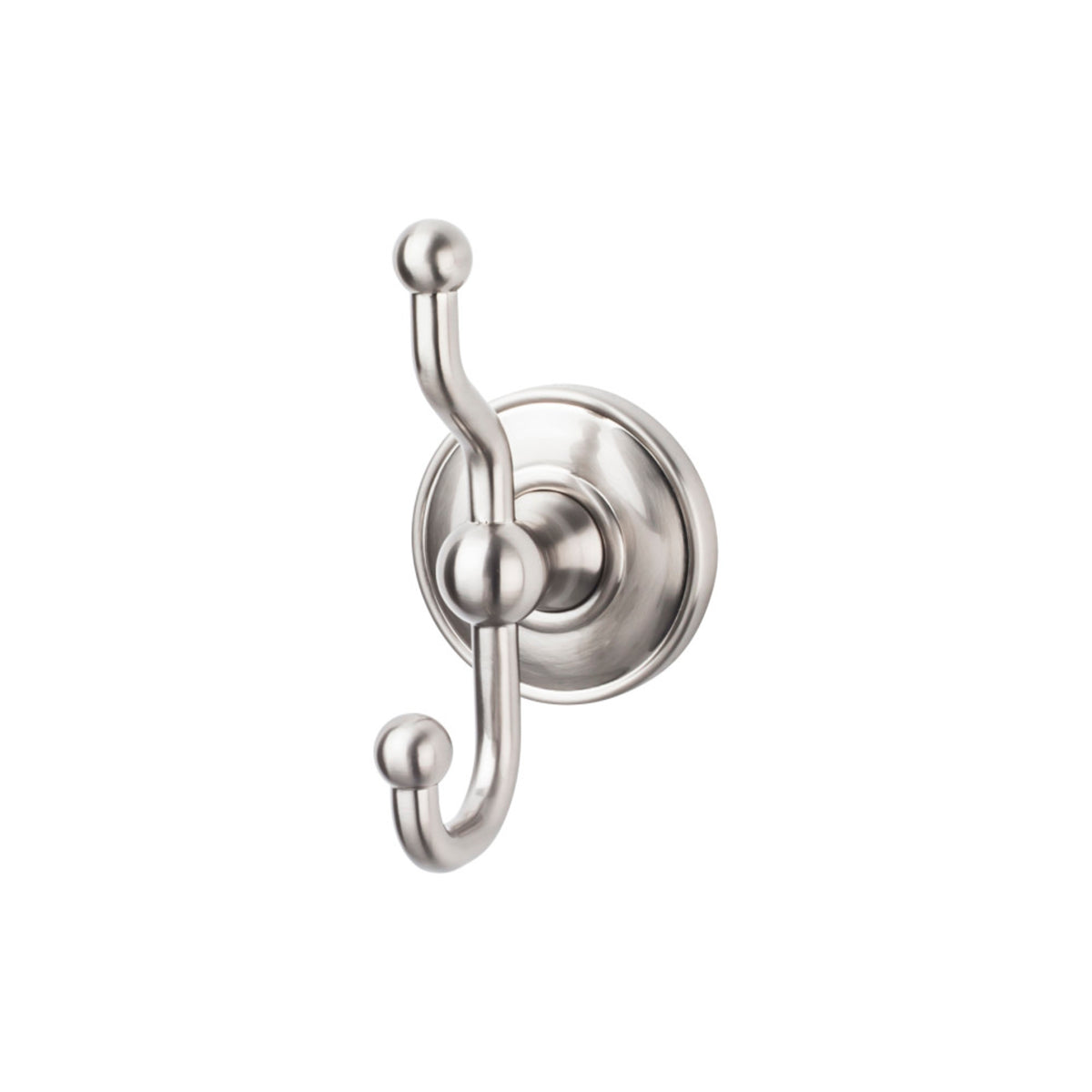 Top Knobs - Edwardian Bath Double Hook Plain Backplates Brushed Satin Nickel