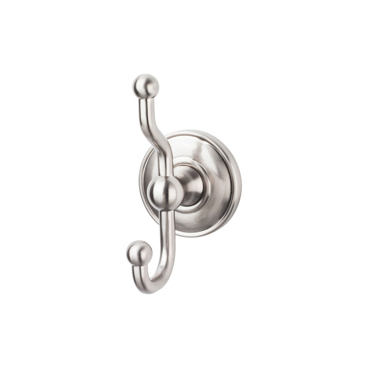 Top Knobs - Edwardian Bath Double Hook Plain Backplates Brushed Satin Nickel