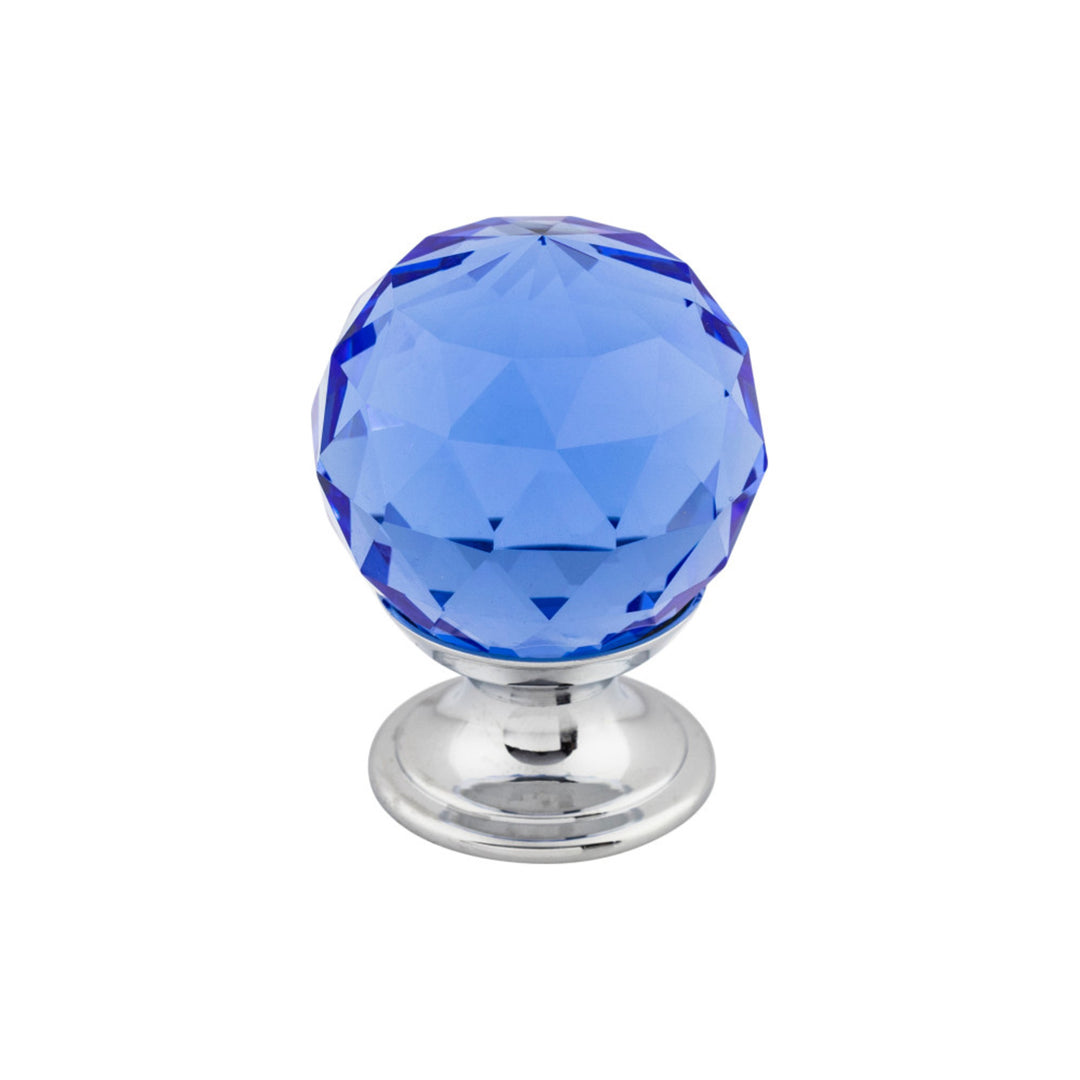Top Knobs - Blue Crystal Round Knobs 1 1/8" Polished Chrome