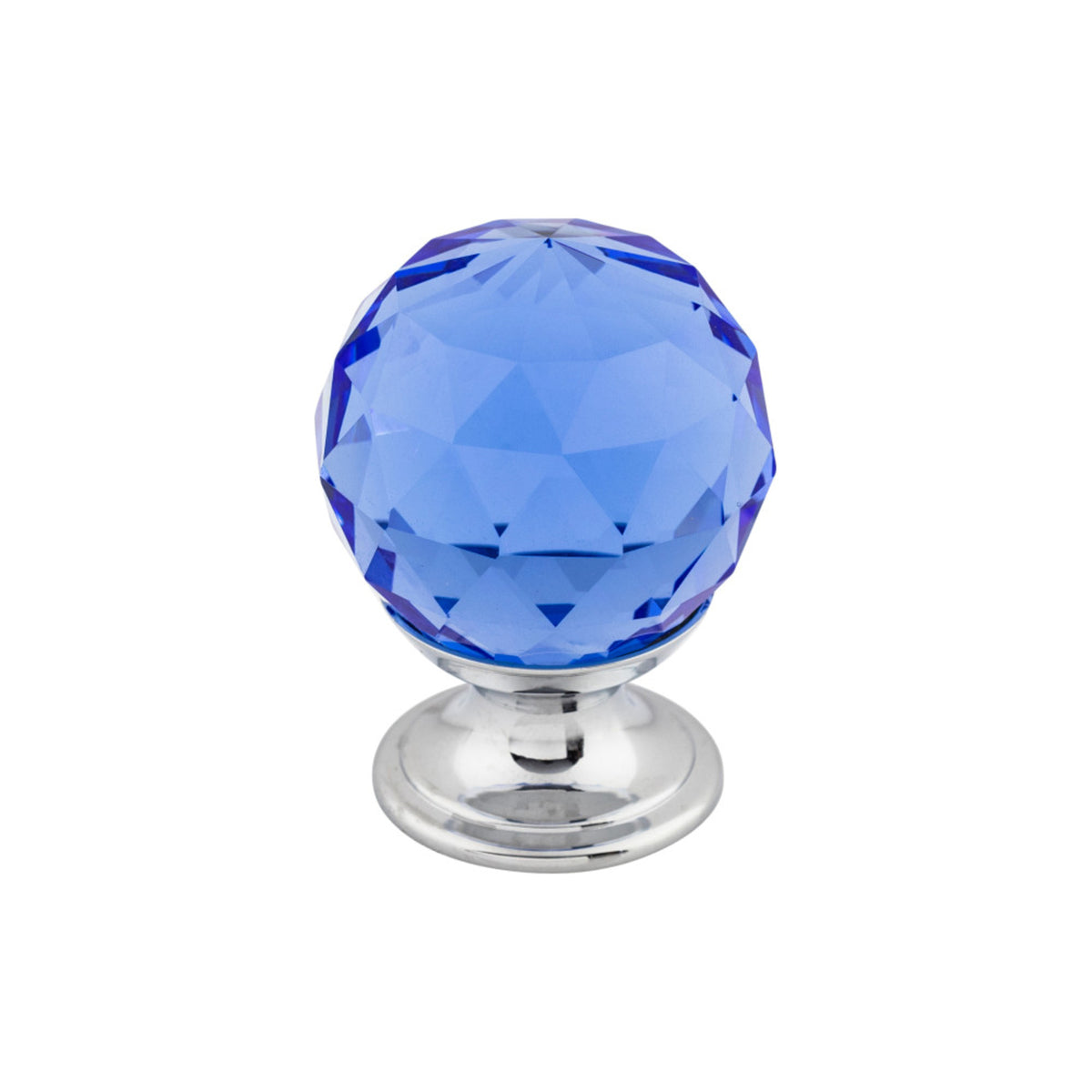 Top Knobs - Blue Crystal Round Knobs 1 1/8" Polished Chrome