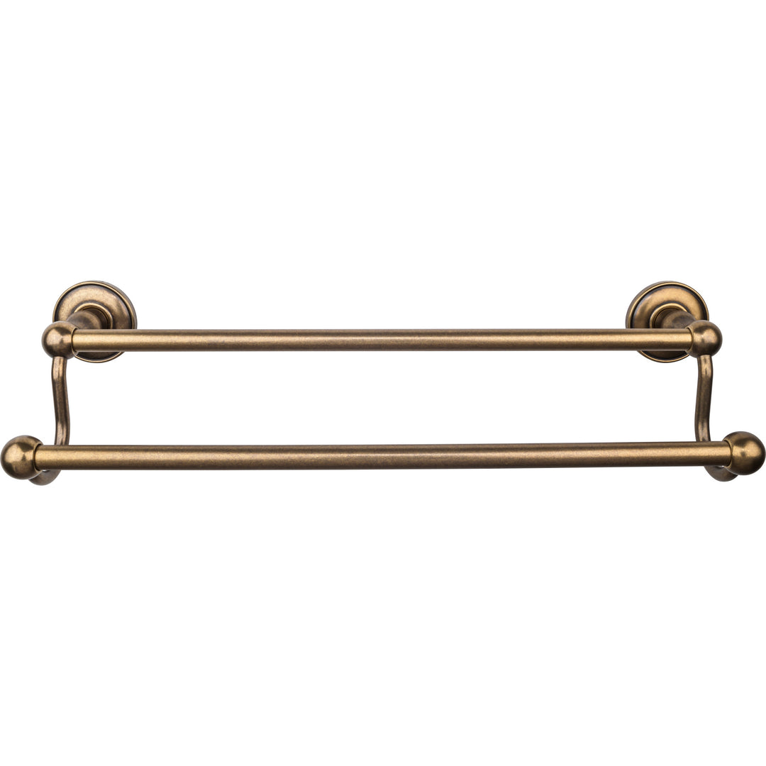 Top Knobs - Edwardian Bath Towel Bar Double - Plain Bplates 18" German Bronze