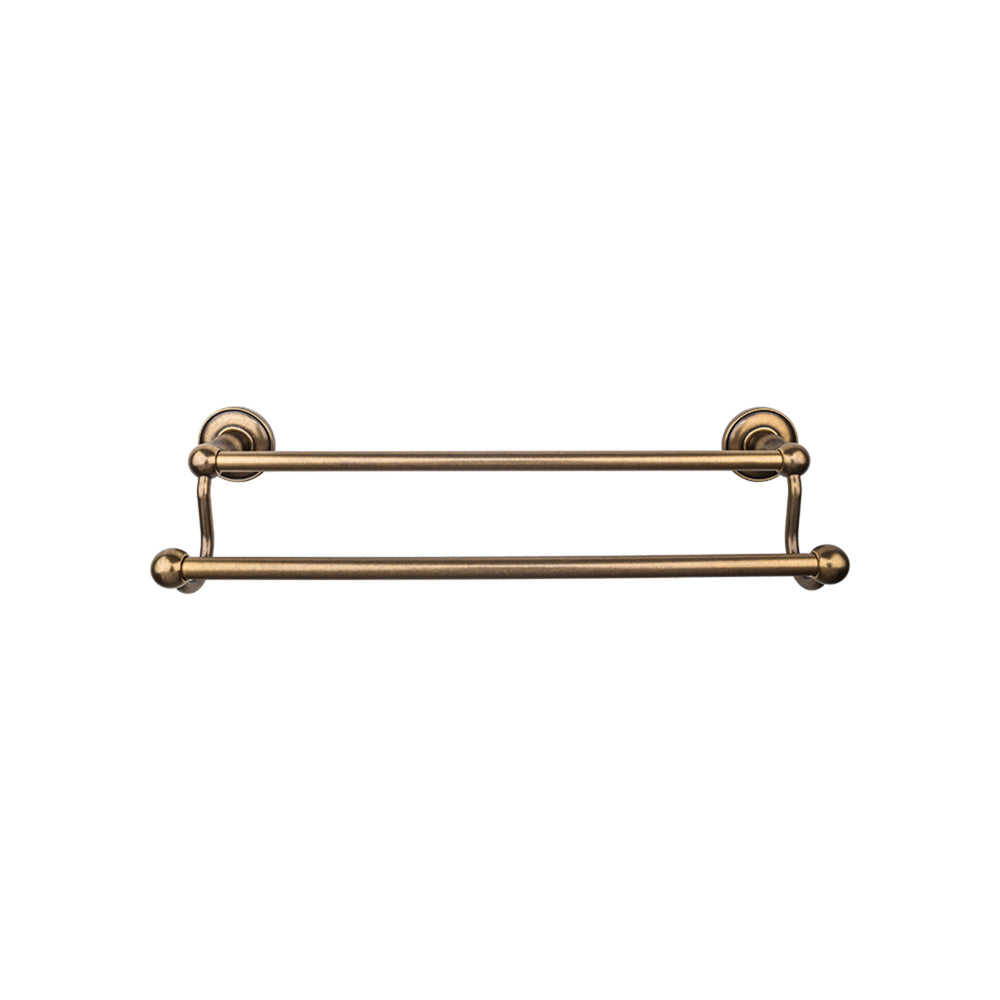 Top Knobs - Edwardian Bath Towel Bar Double - Plain Bplates 30" German Bronze