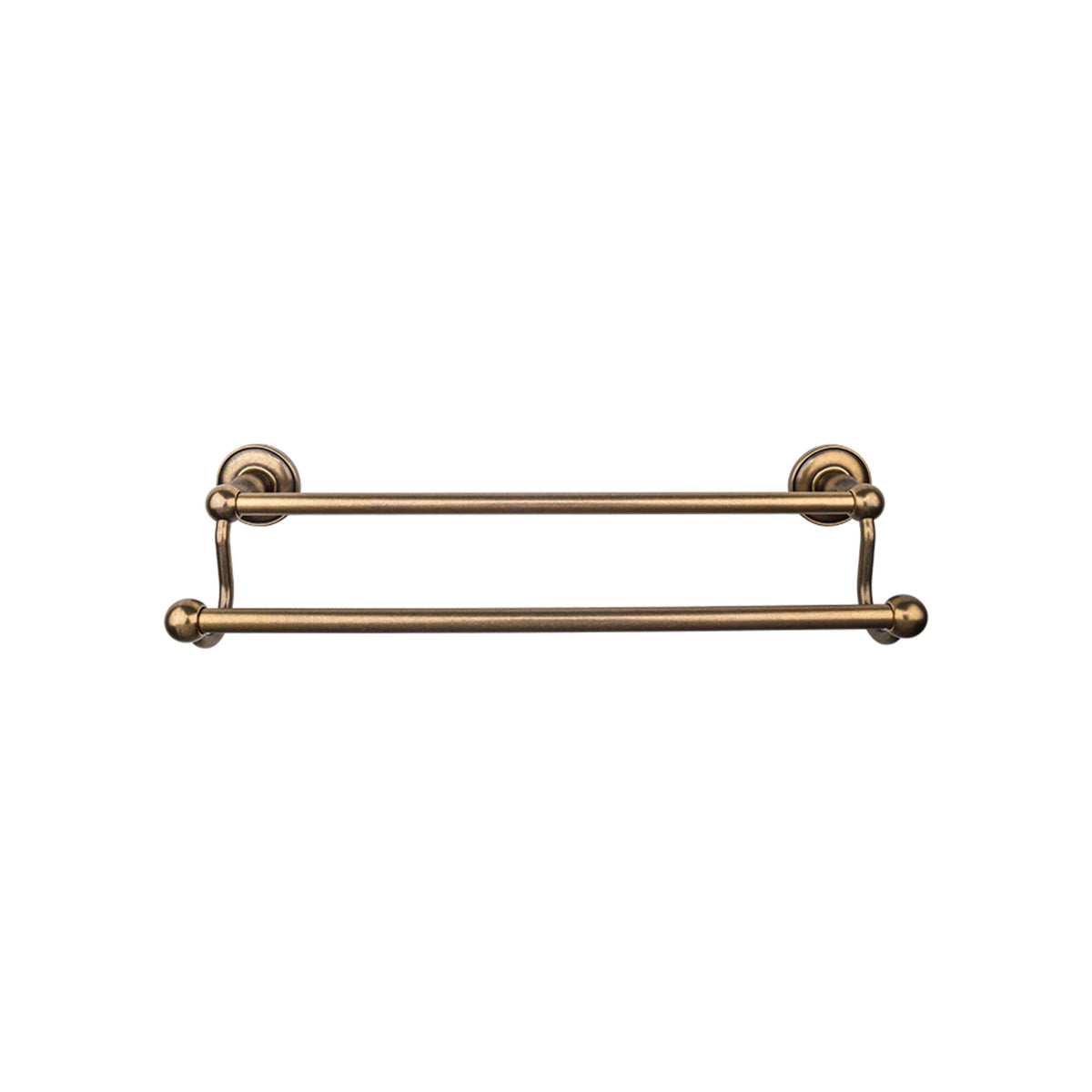 Top Knobs - Edwardian Bath Towel Bar Double - Plain Bplates 30" German Bronze