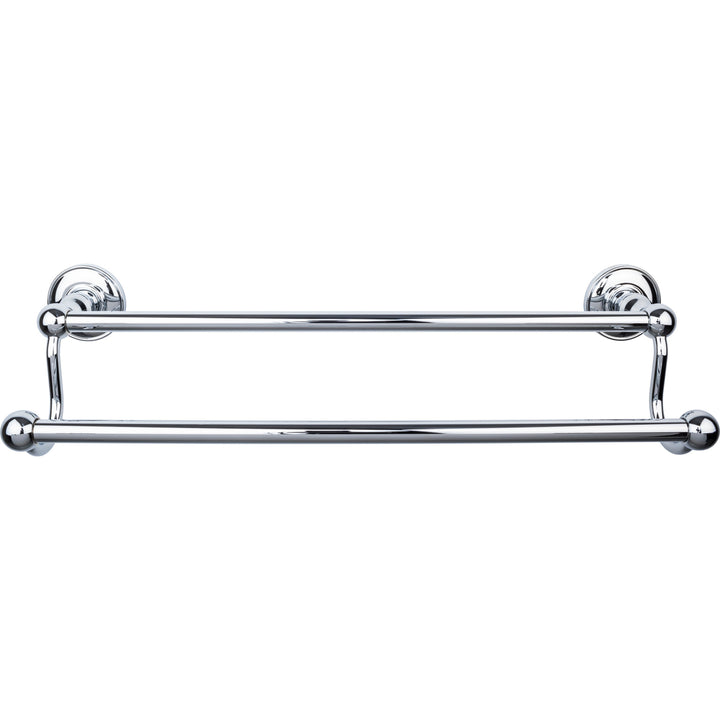 Top Knobs - Edwardian Bath Towel Bar Double - Plain Bplates 18" Polished Chrome