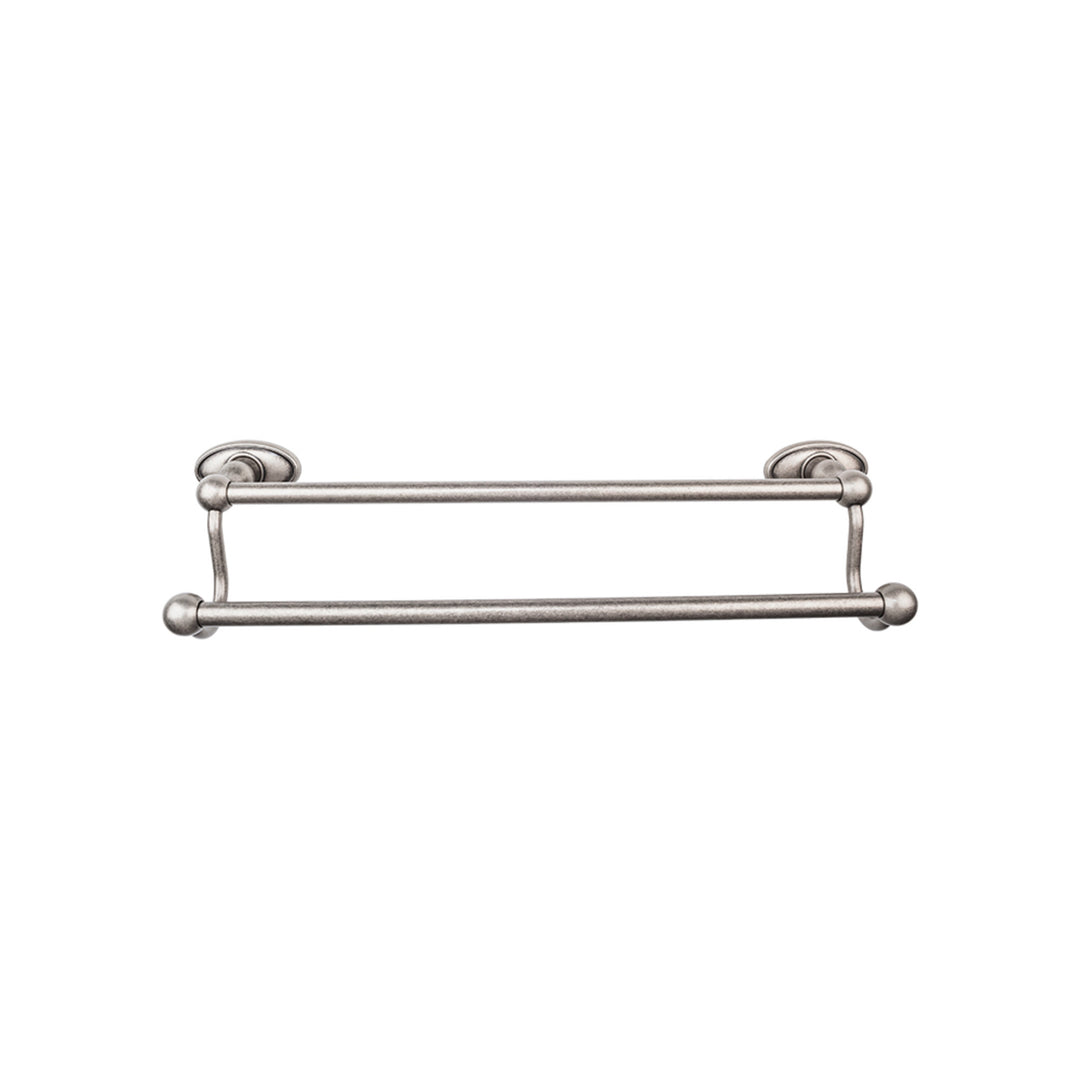 Top Knobs - Edwardian Bath Towel Bar Double - Oval Backplates 24" Antique Pewter