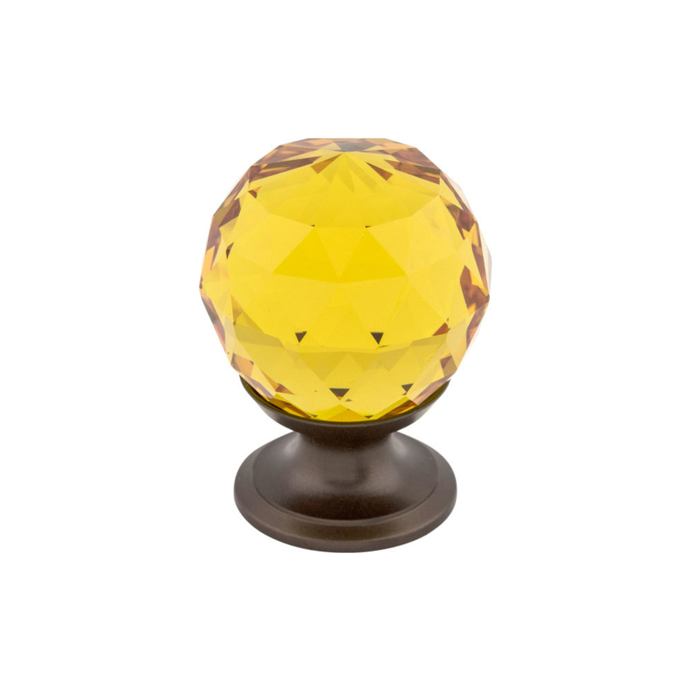 Top Knobs - Amber Crystal Round Knobs 1 1/8" Oil Rubbed Bronze