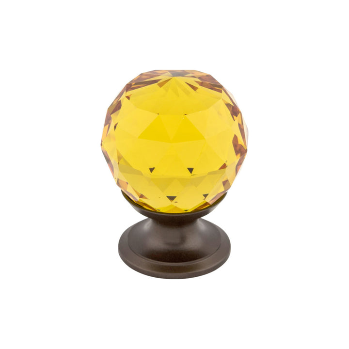 Top Knobs - Amber Crystal Round Knobs 1 1/8" Oil Rubbed Bronze