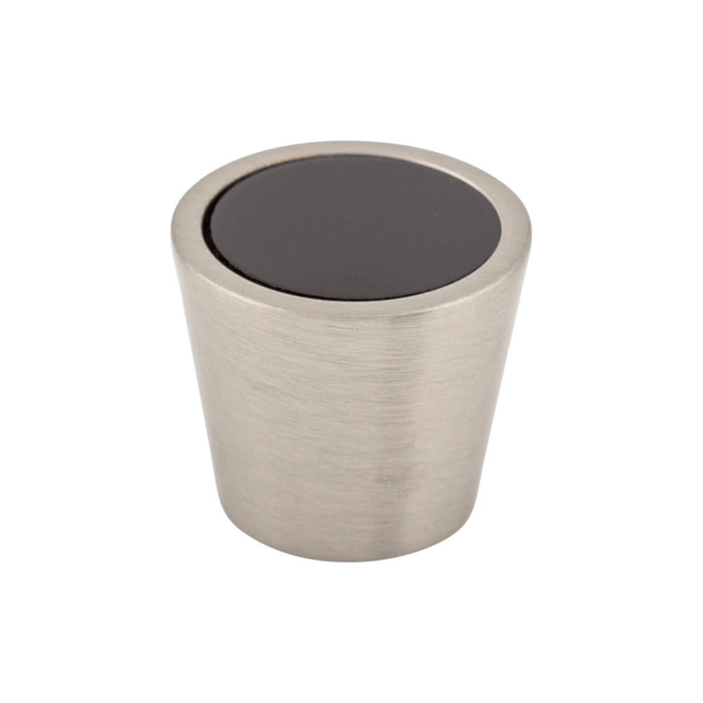 Top Knobs - Black Crystal Center Round Knobs 13/16" Brushed Satin Nickel