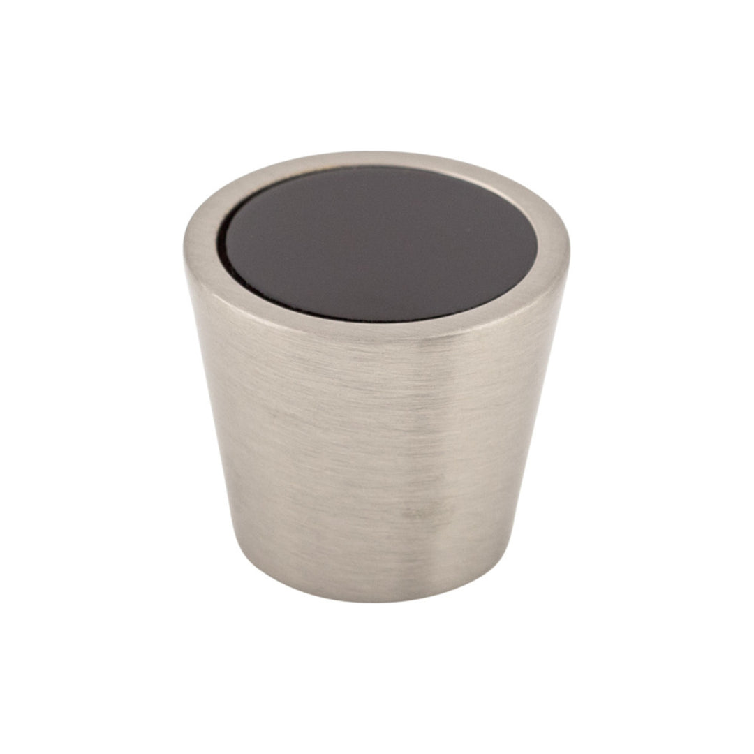 Top Knobs - Black Crystal Center Round Knobs 13/16" Brushed Satin Nickel