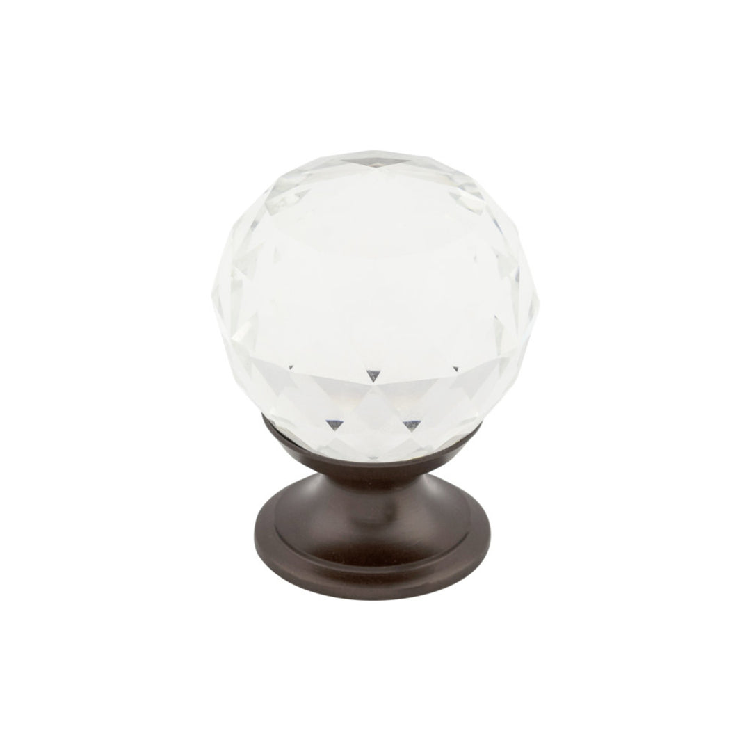 Top Knobs - Clear Crystal Round Knobs 1 1/8" Oil Rubbed Bronze