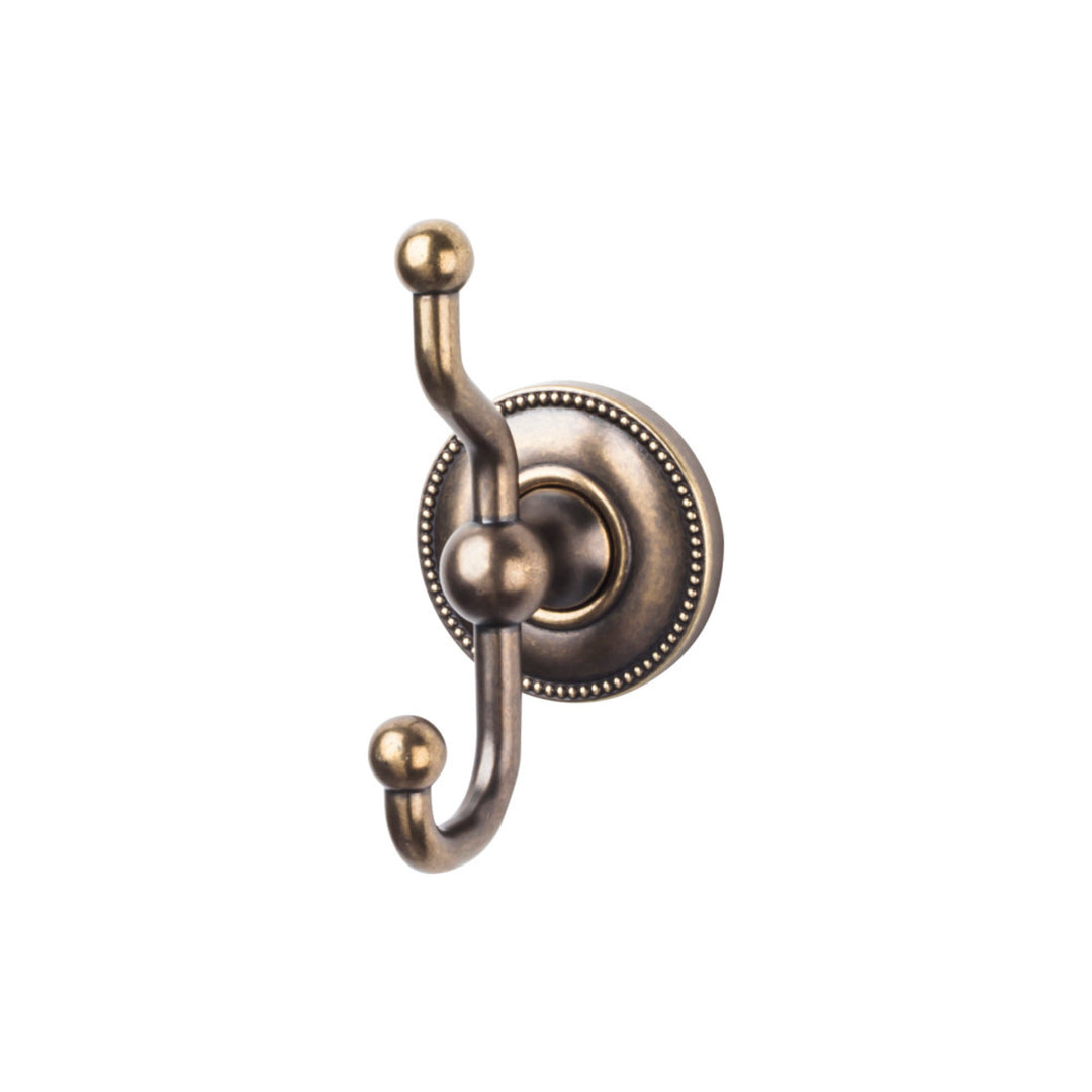 Top Knobs - Edwardian Bath Double Hook Beaded Backplates German Bronze