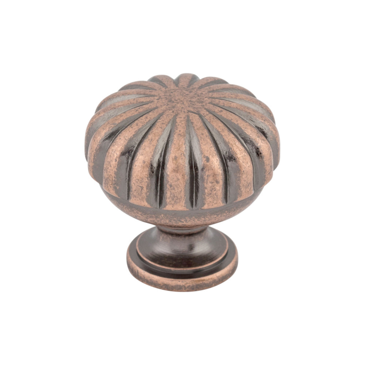 Top Knobs Melon Round Knob in Antique Copper