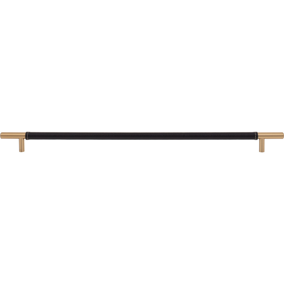 Atlas - Zanzibar Black Appliance Pull Leathers Warm Brass