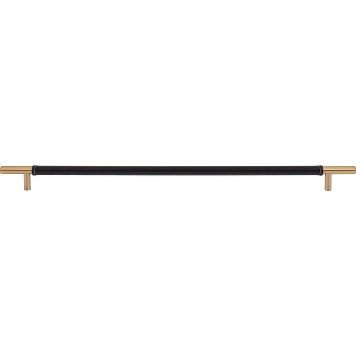 Atlas - Zanzibar Black Appliance Pull Leathers Warm Brass