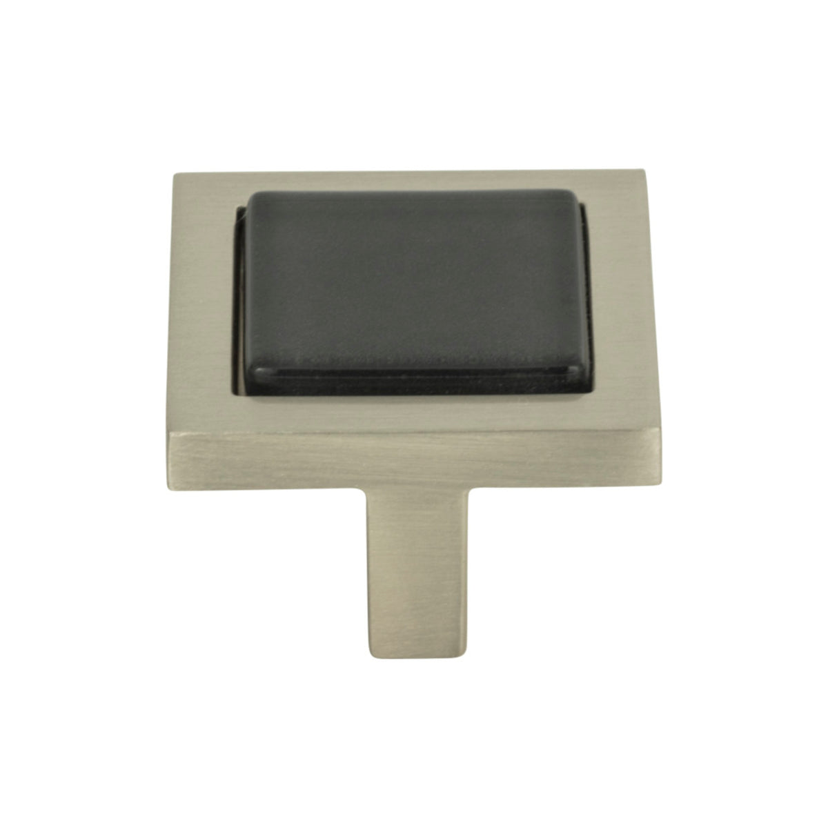 Atlas - Spa Black Square Knobs Brushed Nickel