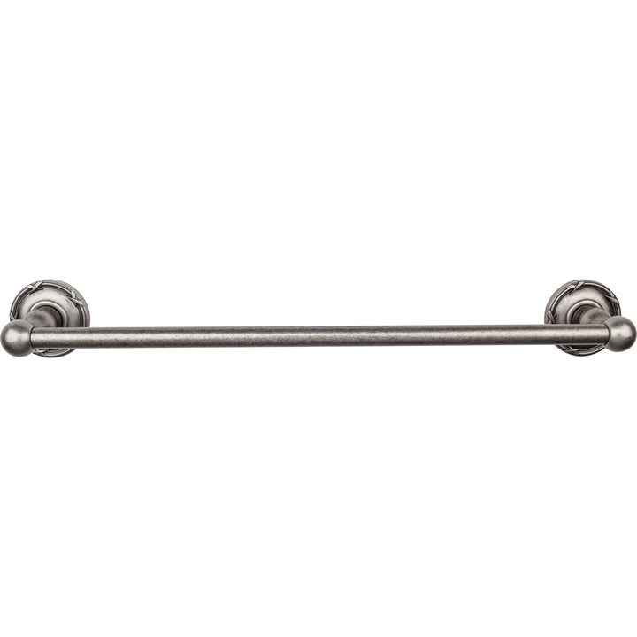 Top Knobs - Edwardian Bath Towel Bar Single - Ribbon Bplates 18" Antique Pewter