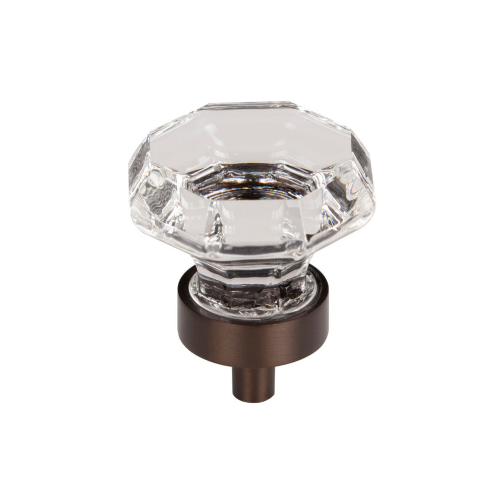 Top Knobs - Clear Octagon Crystal Round Knobs Oil Rubbed Bronze