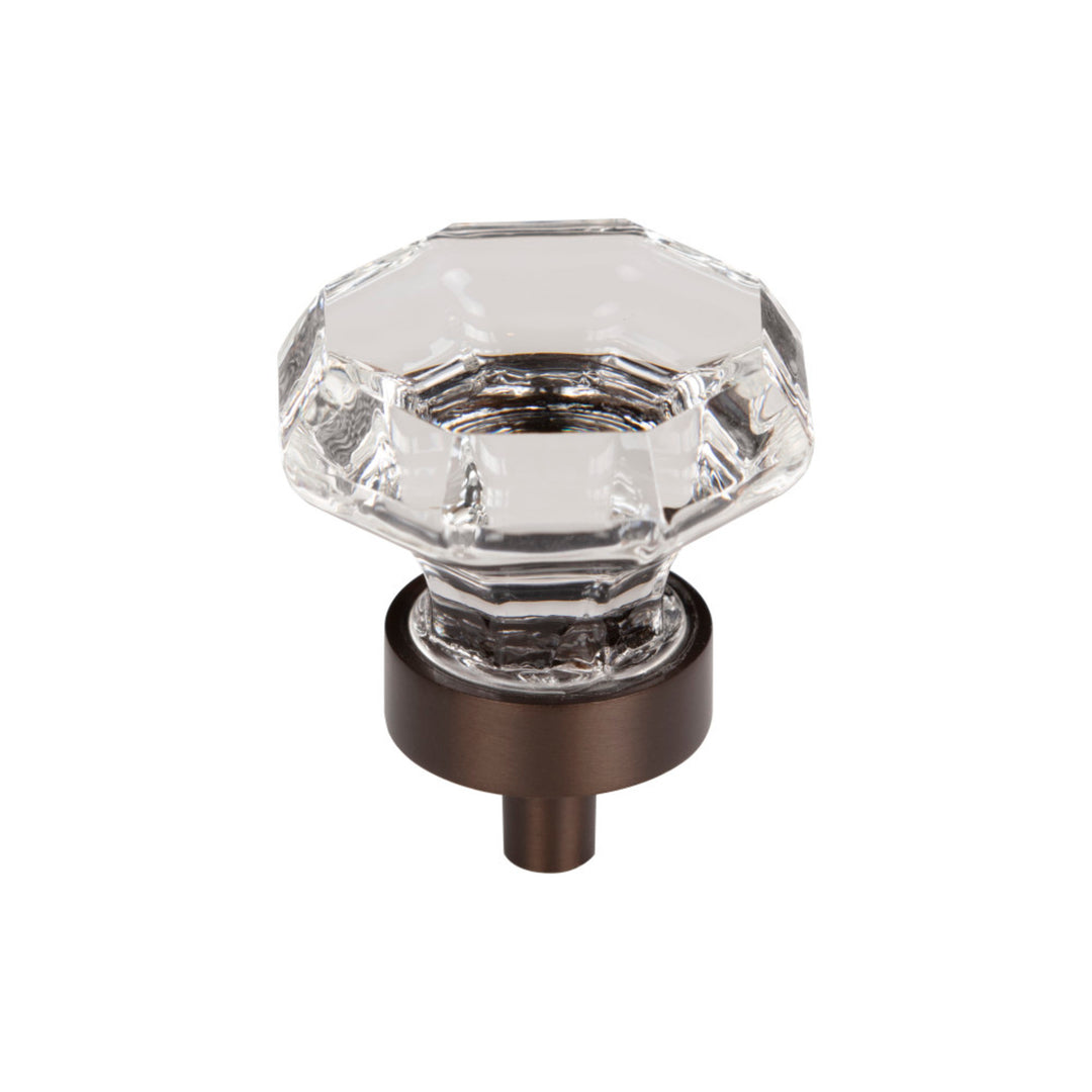 Top Knobs - Clear Octagon Crystal Round Knobs Oil Rubbed Bronze