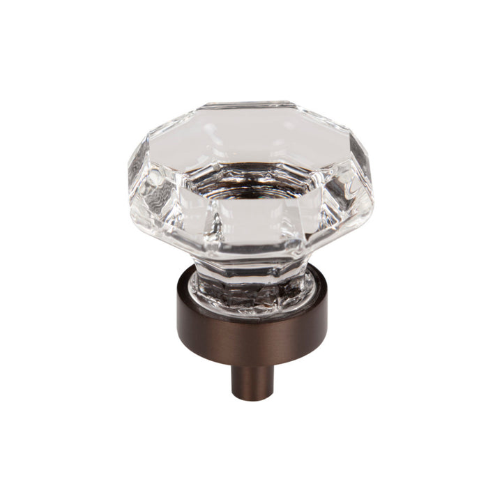 Top Knobs - Clear Octagon Crystal Round Knobs Oil Rubbed Bronze