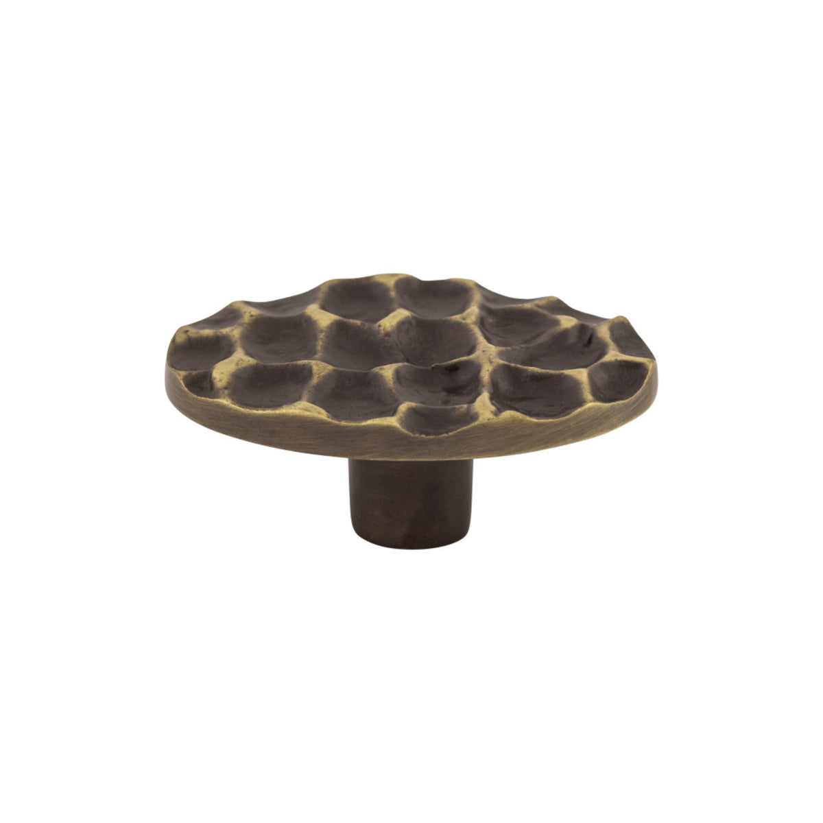 Top Knobs Cobblestone Oval Knob in Brass Antique