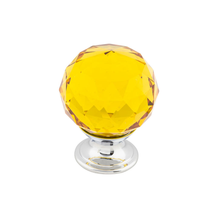 Top Knobs - Amber Crystal Round Knobs 1 3/8" Polished Chrome
