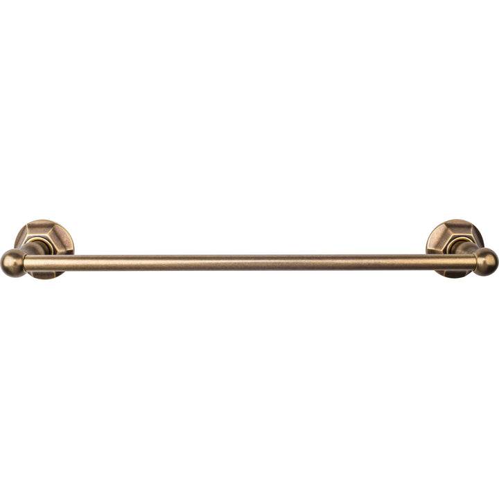 Top Knobs - Edwardian Bath Towel Bar Single - Hex Backplates 18" German Bronze