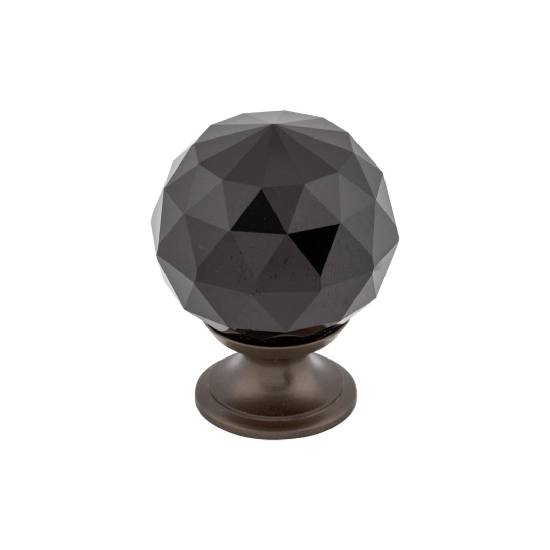 Top Knobs - Black Crystal Round Knobs 1 3/8" Oil Rubbed Bronze