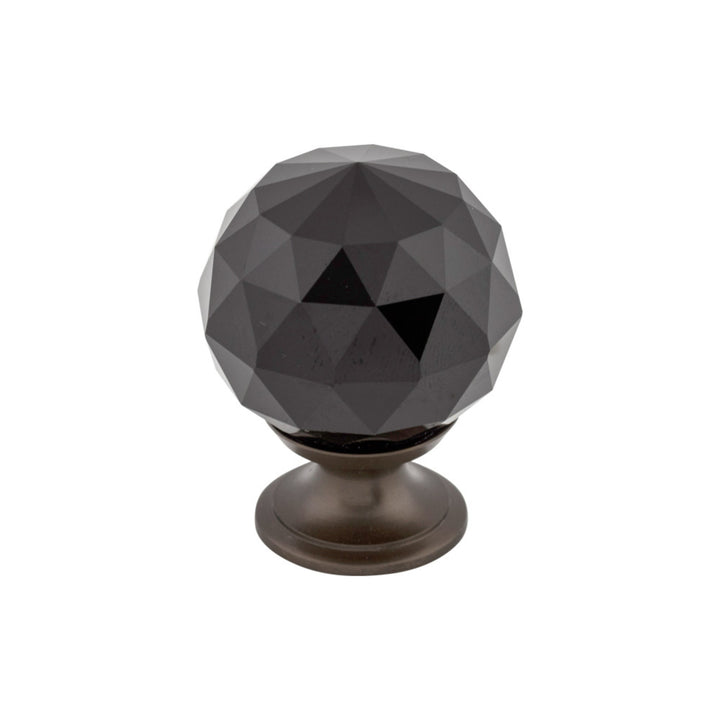 Top Knobs - Black Crystal Round Knobs 1 3/8" Oil Rubbed Bronze