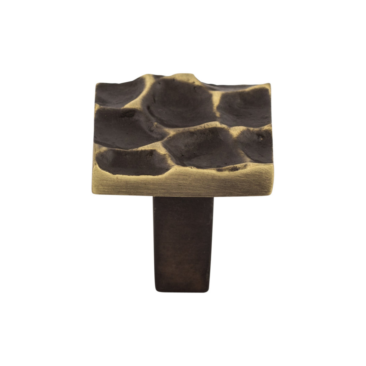 Top Knobs Cobblestone Square Knob in Brass Antique